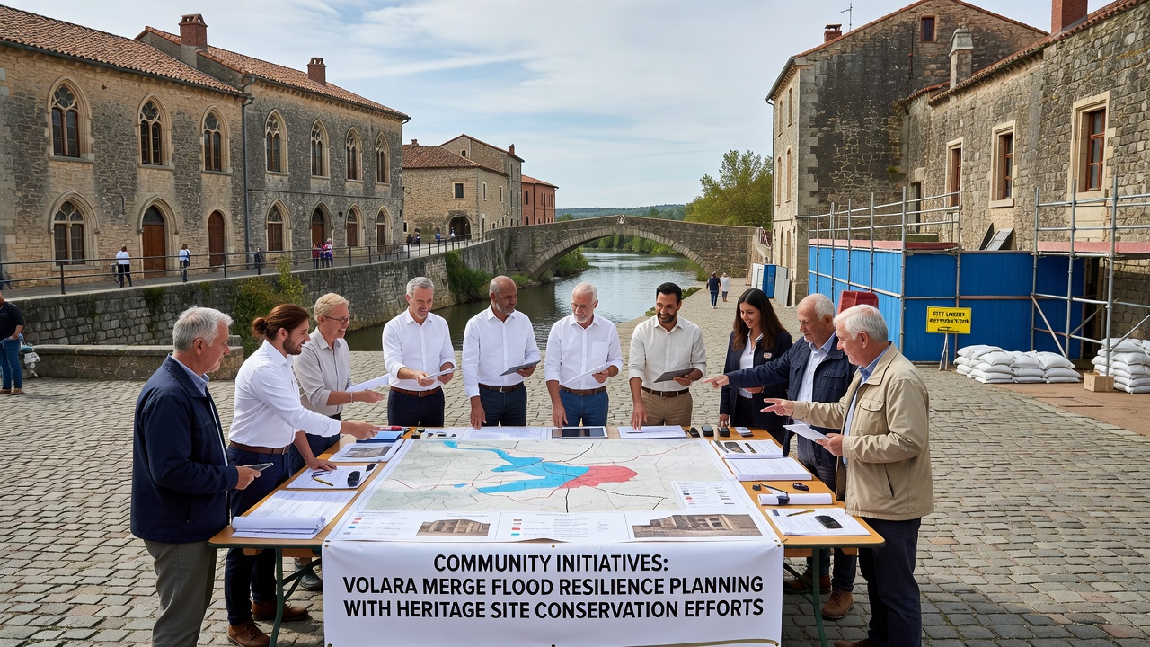 Restored riverbank project protecting both residential areas and nearby historic structures in Volara